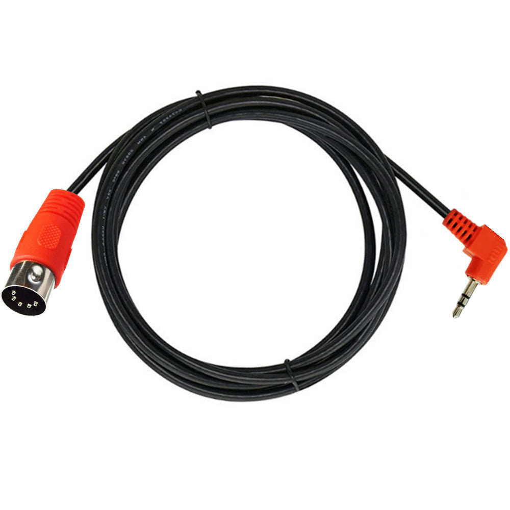 5-Pin Din Male to 3.5mm Angled AUX TRS Audio Cable