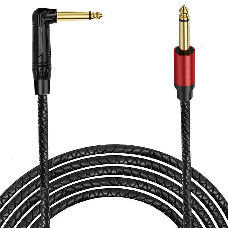 6.35mm Mono Guitar Instrument Cable Right Angle to Straight 1/4 Inch TS Audio Cable Gold Plated