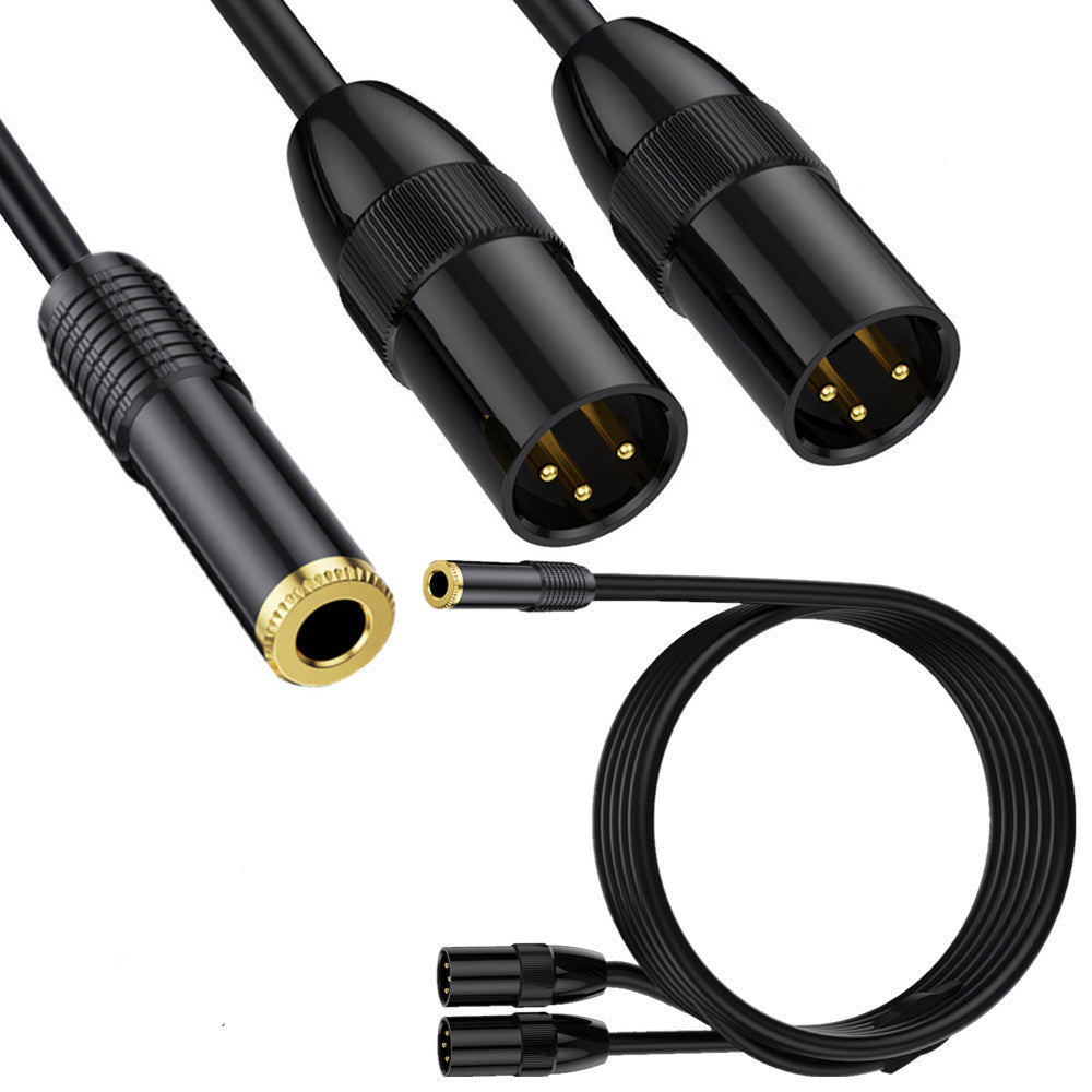 6.35mm 1/4" TRS''Female to Dual XLR 3 Pin Male Y Splitter, TRS to XLR Dual Channel interconnect Audio Cable