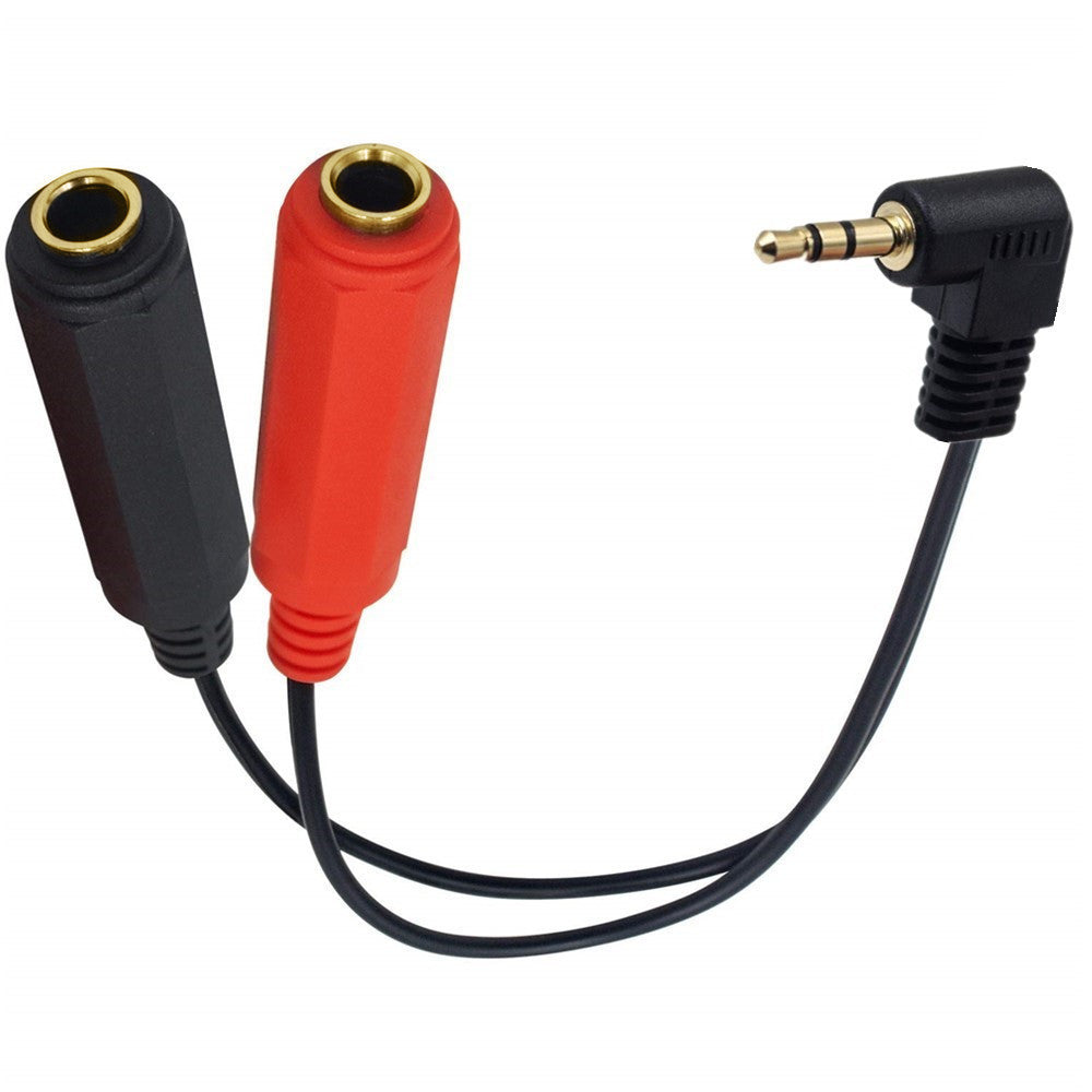 3.5mm Male to 2× 6.35mm Female Y Audio Splitter Cable