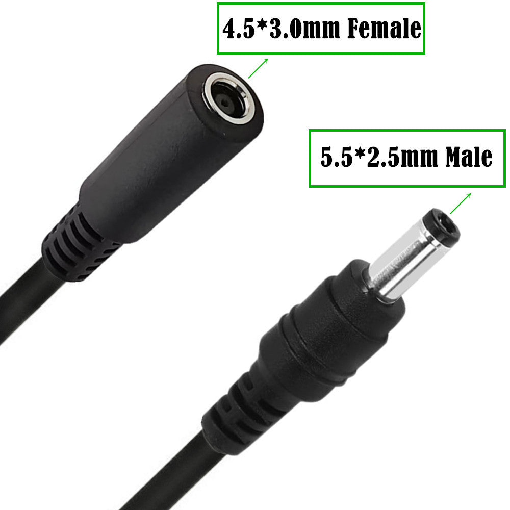 4.5x3.0mm female to 5.5x2.5mm Male DC Power Cable