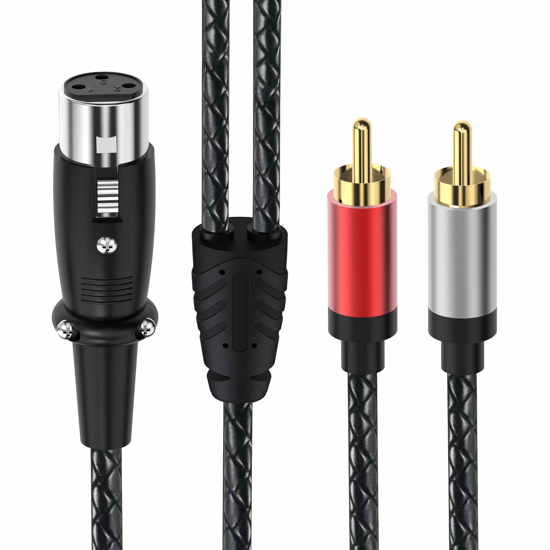 XLR Female to Dual RCA Male Y Splitter Cable – 3 Pin XLR to 2 RCA Stereo Audio Adapter