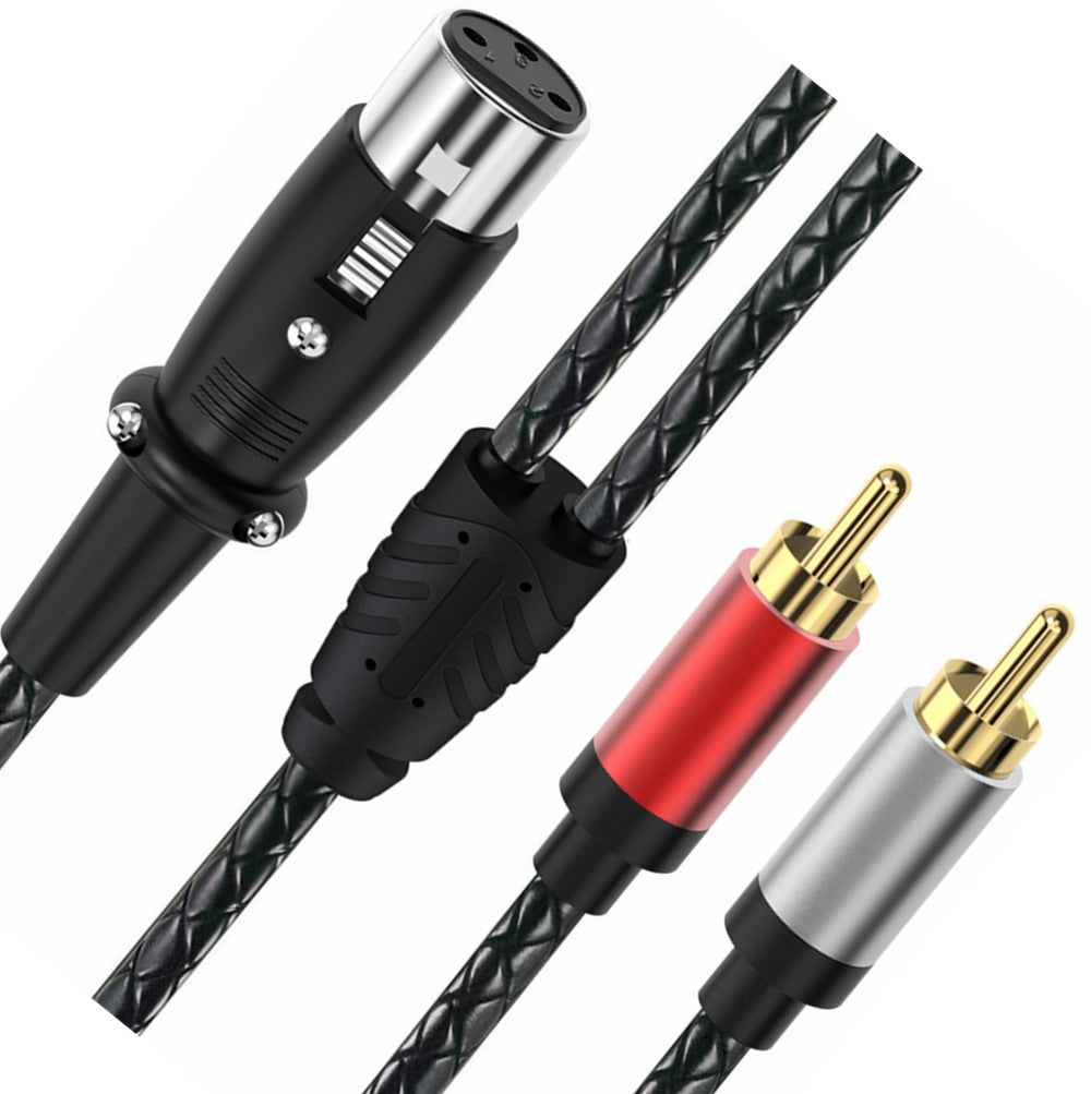 XLR Female to Dual RCA Male Y Splitter Cable – 3 Pin XLR to 2 RCA Stereo Audio Adapter