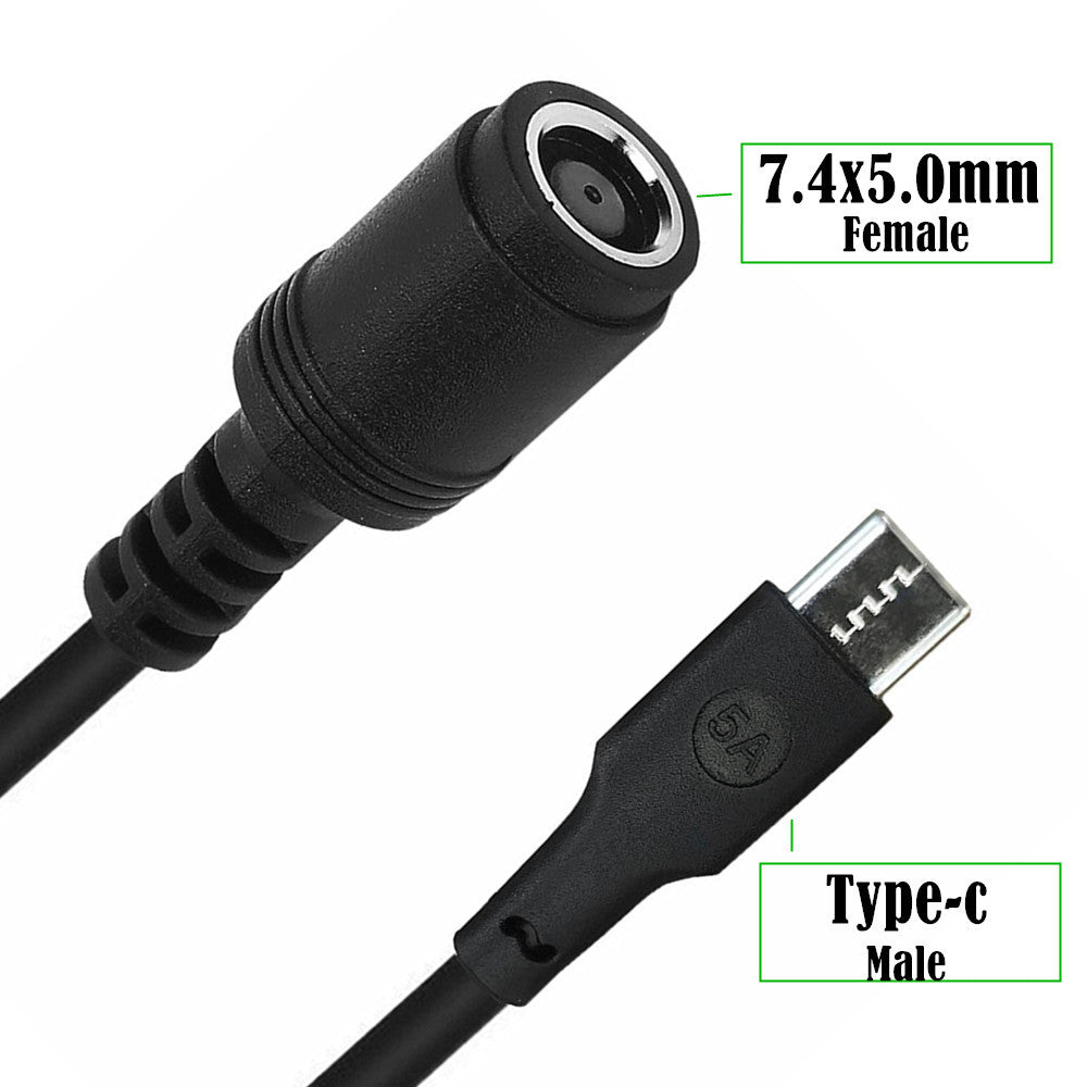 USB C Male to 7.4x5.0 Female DC Power Cable