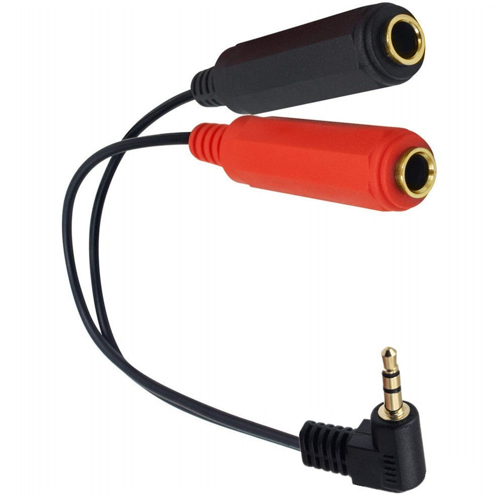 3.5mm Male to 2× 6.35mm Female Y Audio Splitter Cable