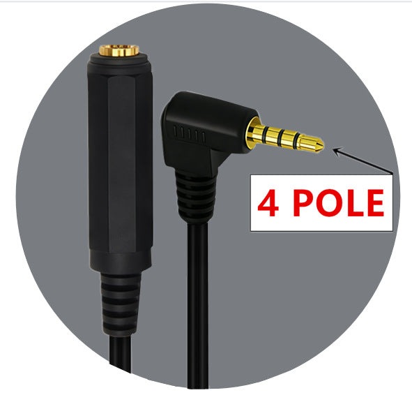 3.5mm TRRS Right Angle to 6.35mm TS Female Audio Adapter Cable Gold Plated