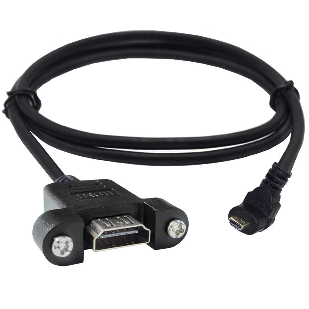 Micro Hdmi 2.0 Male to HDMI Female Panel Mount 4K Cable