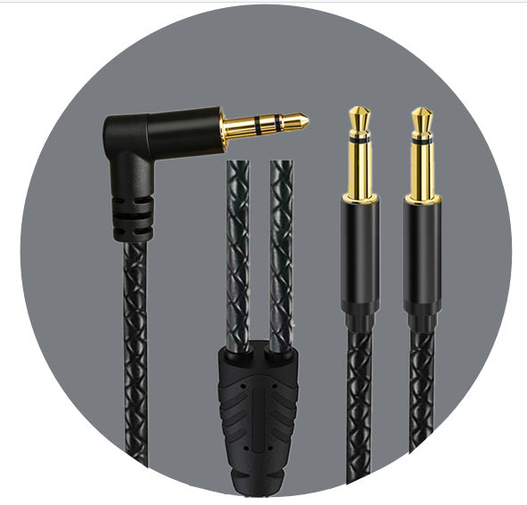 3.5mm Stereo TRS to Dual Mono TS Braided Breakout Audio Cable