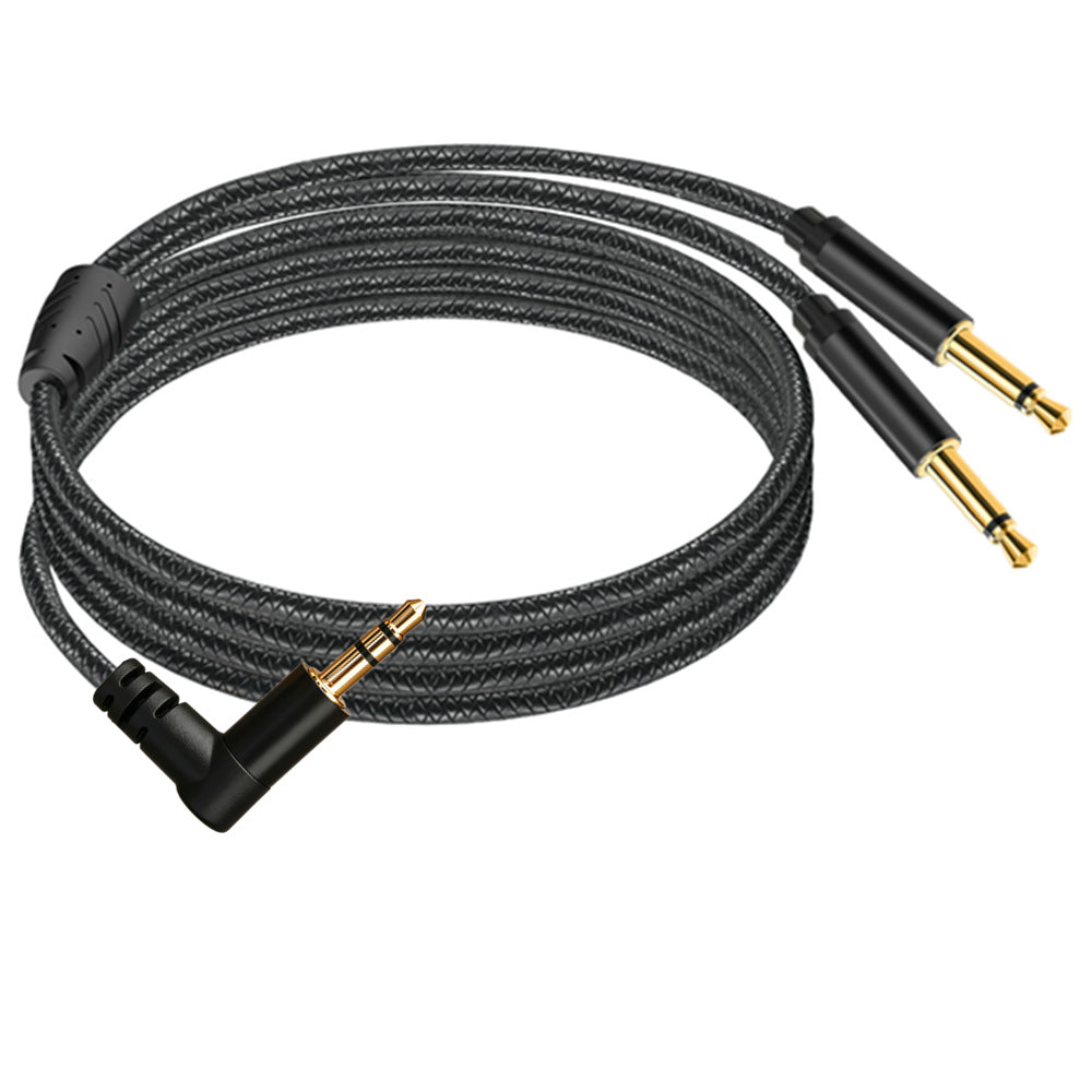 3.5mm Stereo TRS to Dual Mono TS Braided Breakout Audio Cable