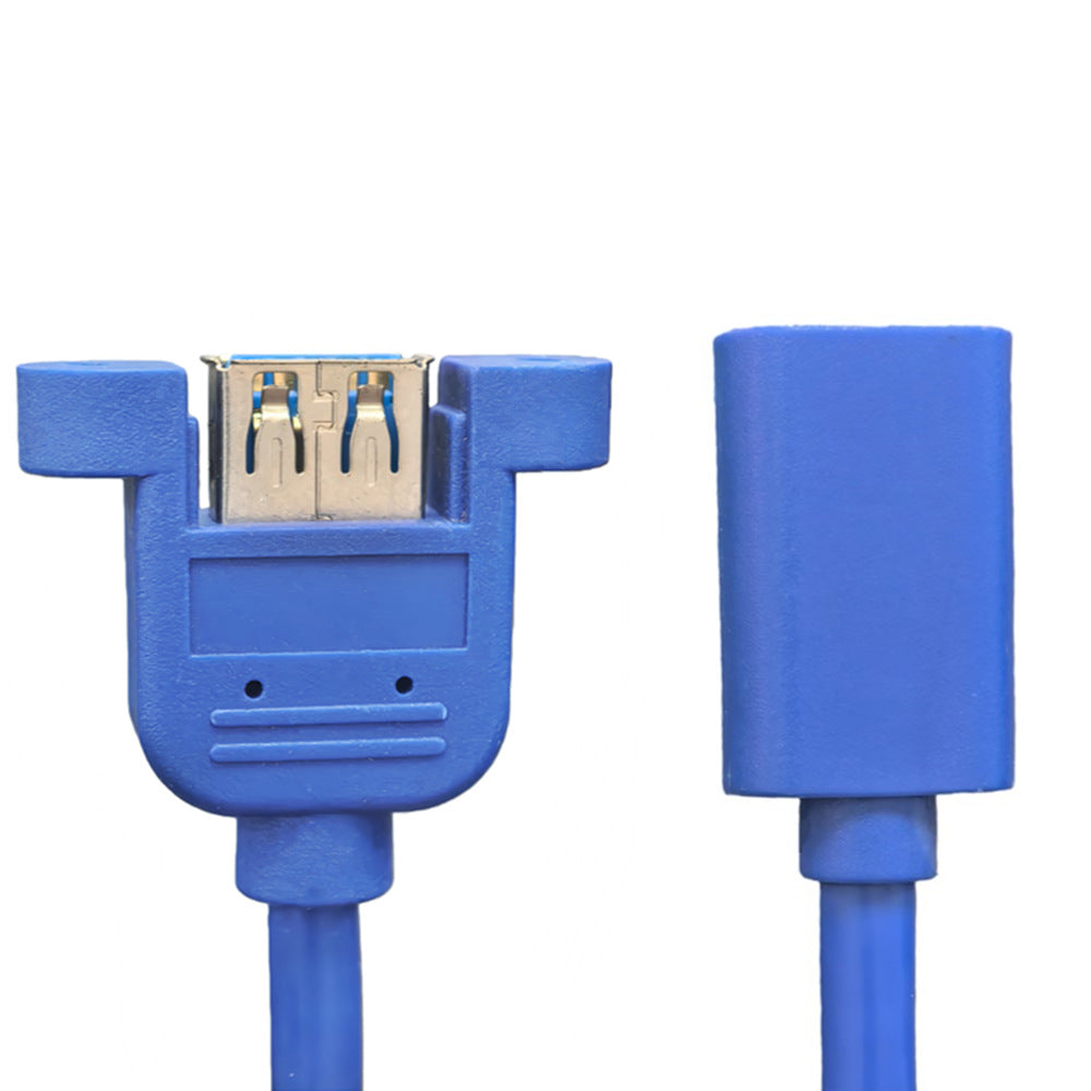 USB 3.0 Panel Mount Extension Cable – Male to Female 0.3m