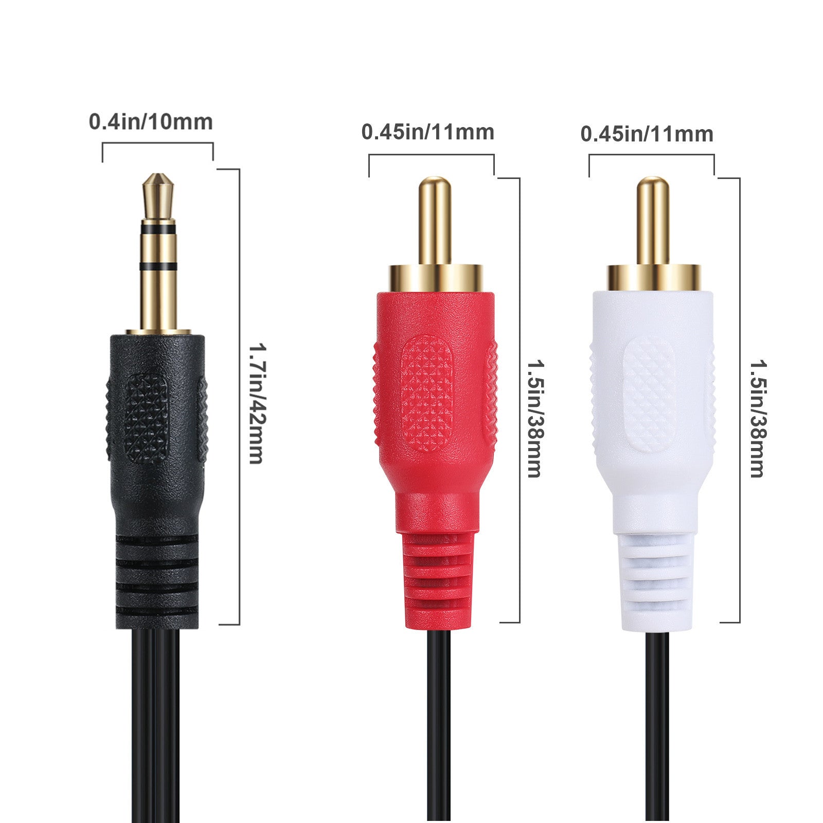 3.5mm Male to 2 x RCA Male Audio Y Splitter Cable