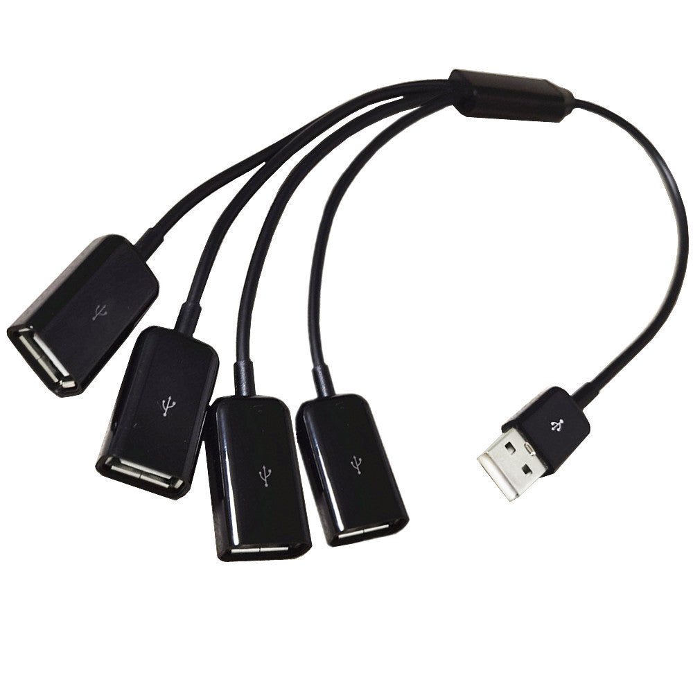 USB 2.0 A Male to 4 Female Data Extension Cable Y Splitter 0.5m