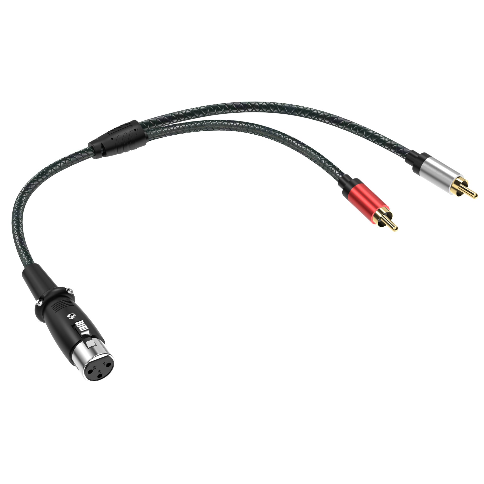 XLR Female to Dual RCA Male Y Splitter Cable – 3 Pin XLR to 2 RCA Stereo Audio Adapter