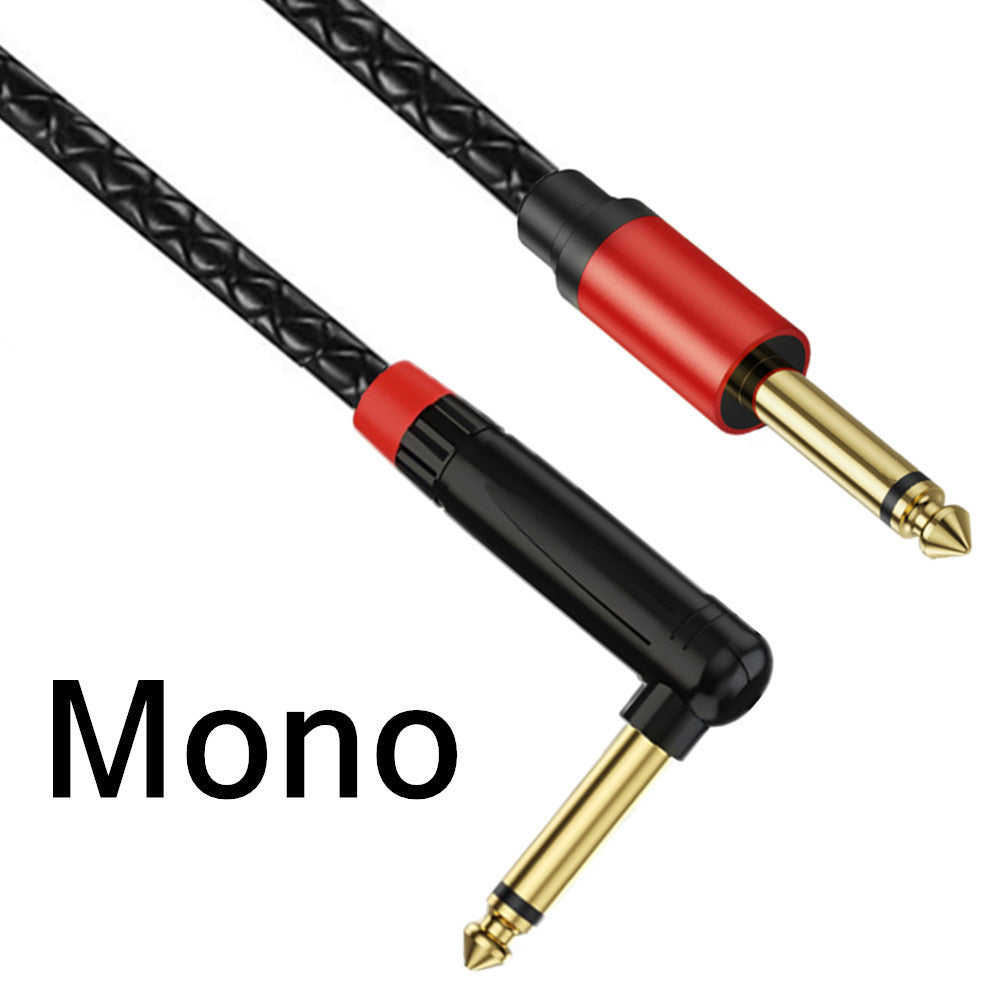 6.35mm Mono Guitar Instrument Cable Right Angle to Straight 1/4 Inch TS Audio Cable Gold Plated