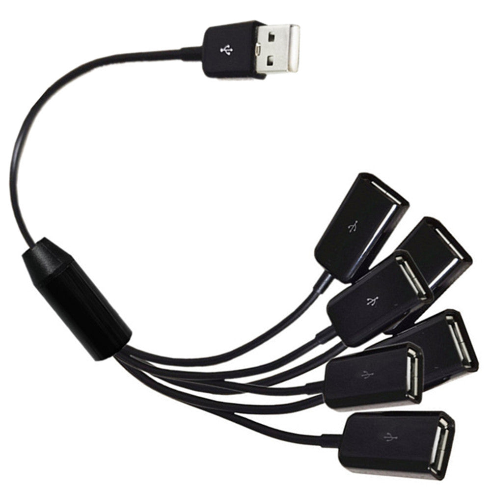 USB 2.0 A Male to 6 x USB 2.0 Female Data Sync Charging Splitter Cable  0.5m