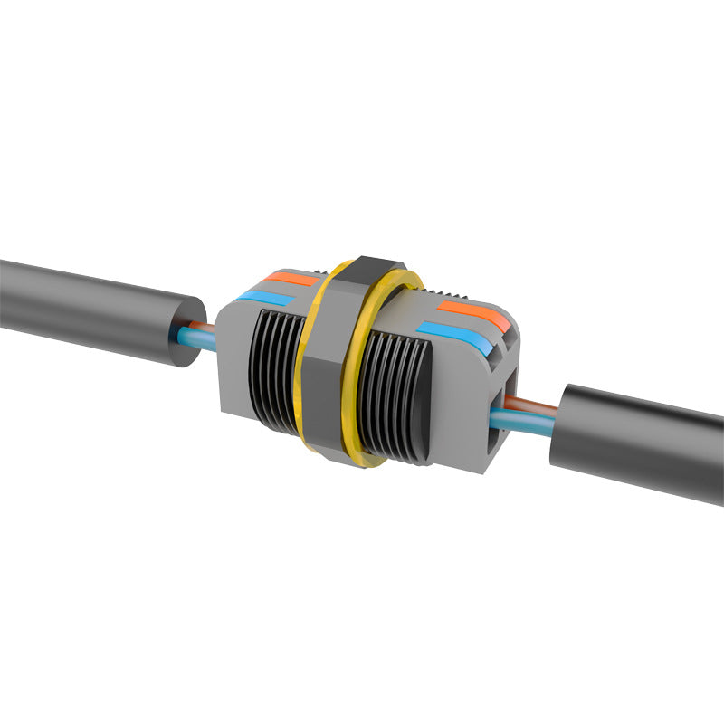 M20 2 Pin Waterproof Cable Connector – IP68 Quick Press Inline Coupler