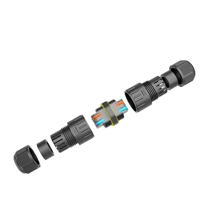 M20 2 Pin Waterproof Cable Connector – IP68 Quick Press Inline Coupler