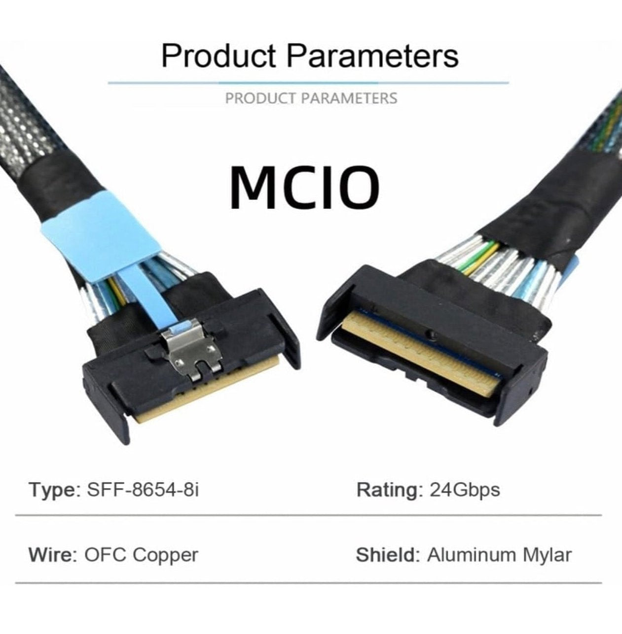 Enterprise PCIe Gen5 MCIO extension lead