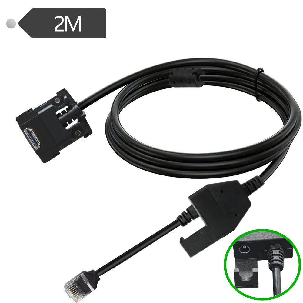 POS HDMI panel mount cable with RJ45 and 12V 
