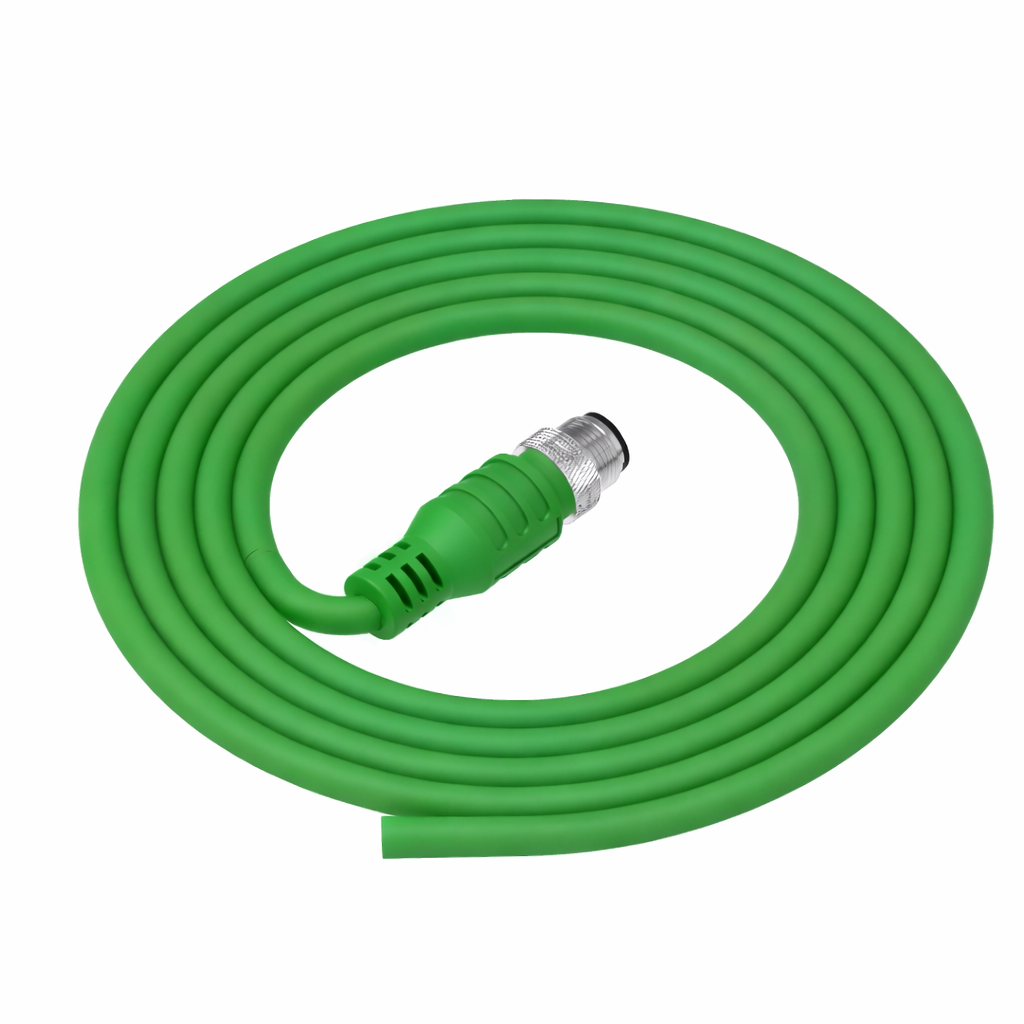 PUR M12 A-coded drag chain sensor cable assembly