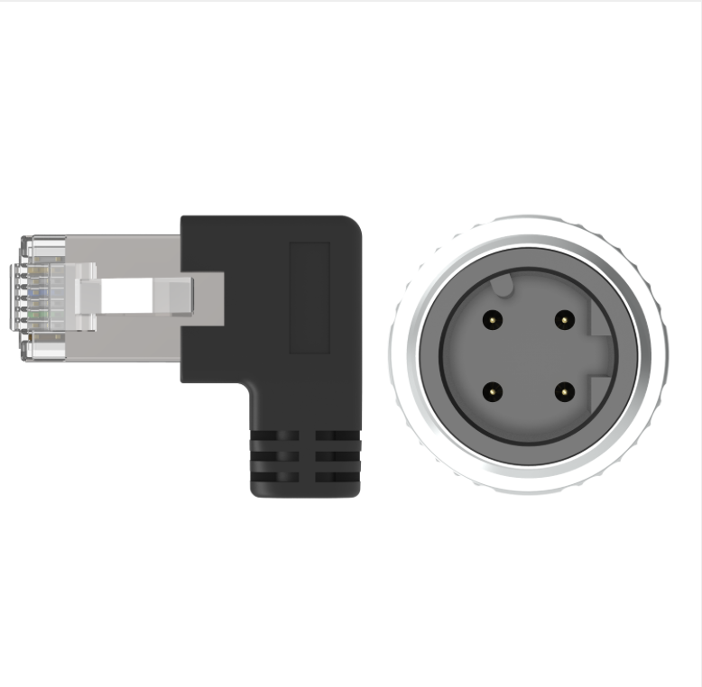 PUR jacketed M12 D-coded industrial Ethernet cable assembly
