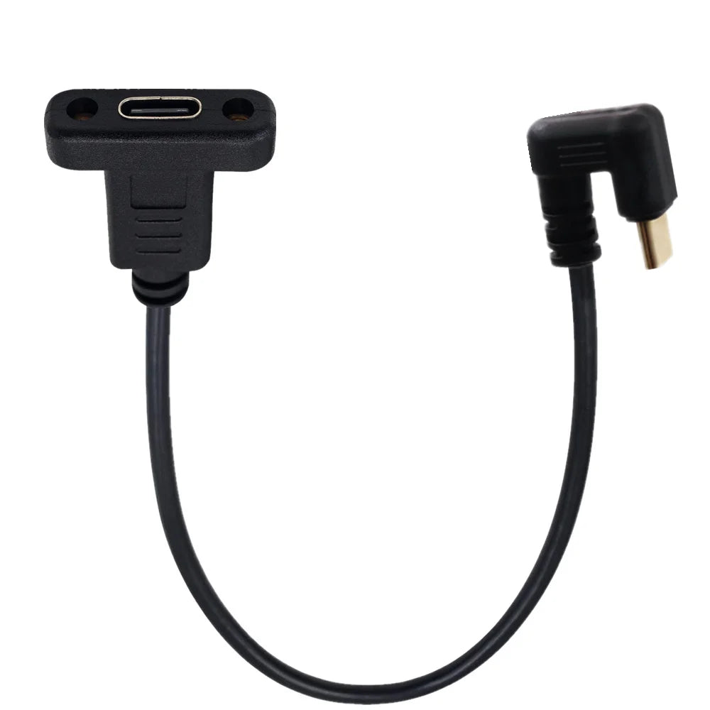 USB-C panel mount extension cable with 4K video and fast charging support