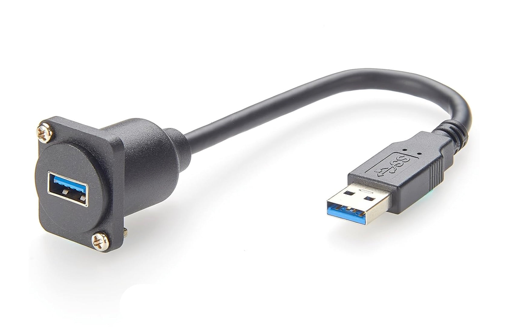 USB extension cable with connector on a white background