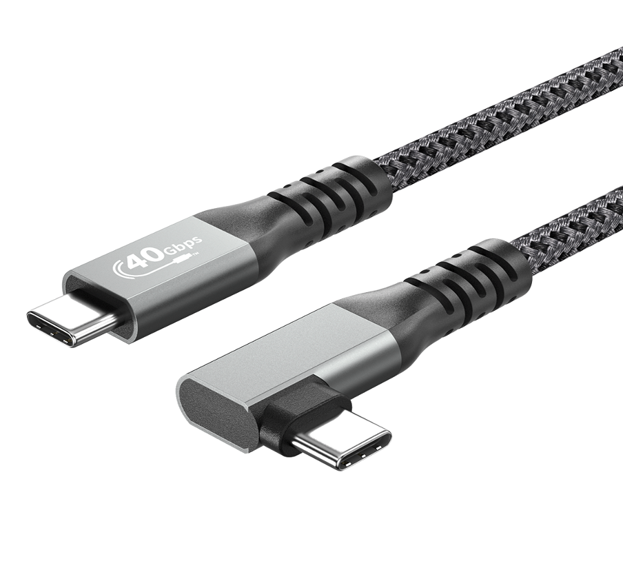 USB-C to USB-C USB 4.0 Angled Cable 40Gbps 8K PD 100W 1m