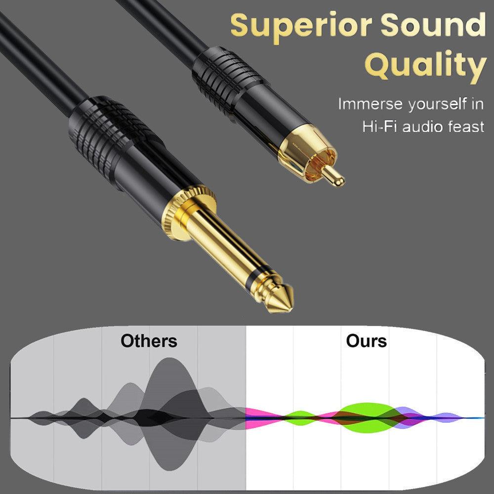 RCA to 1/4 inch mono jack shielded audio lead