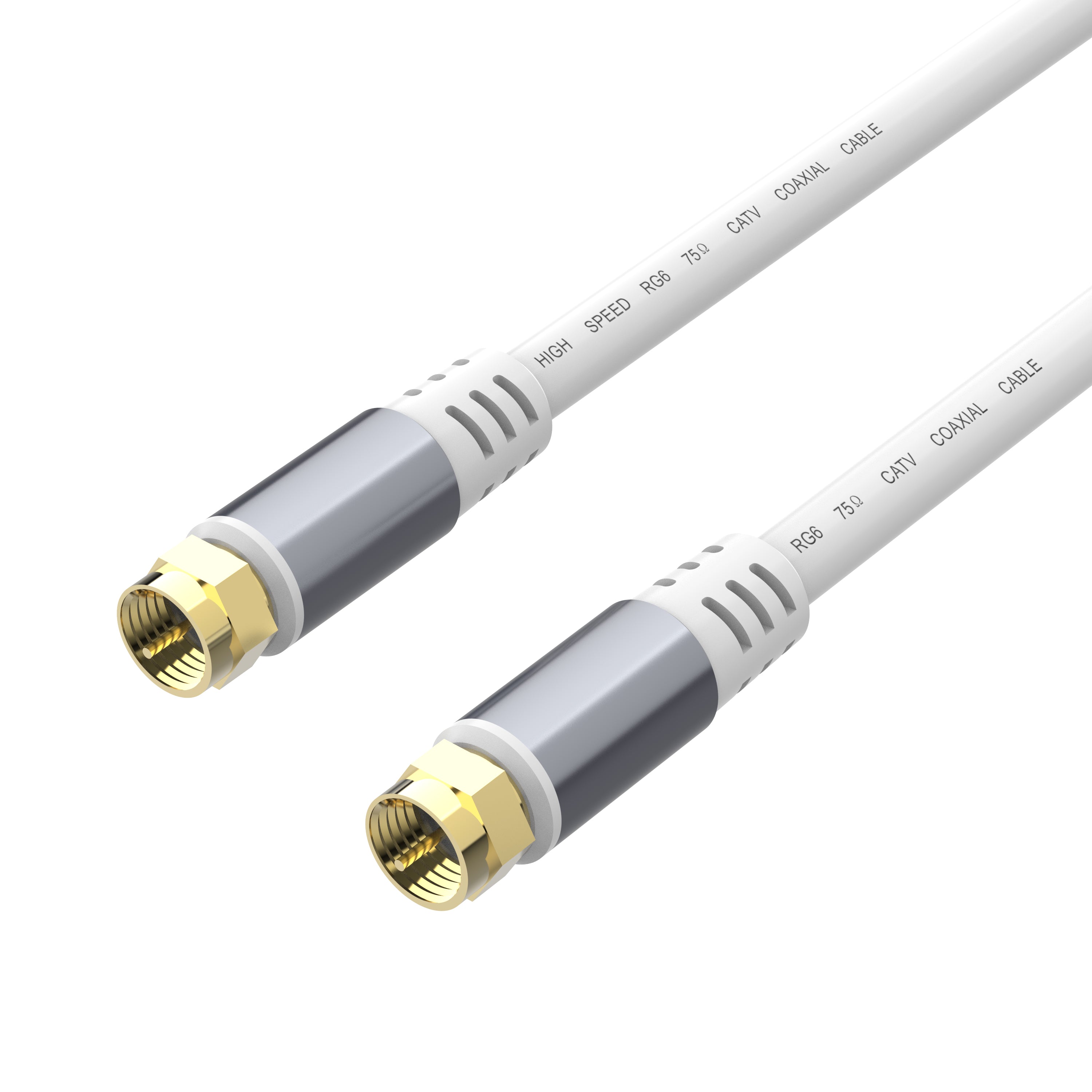 F-type coaxial cable for cable box and satellite dish