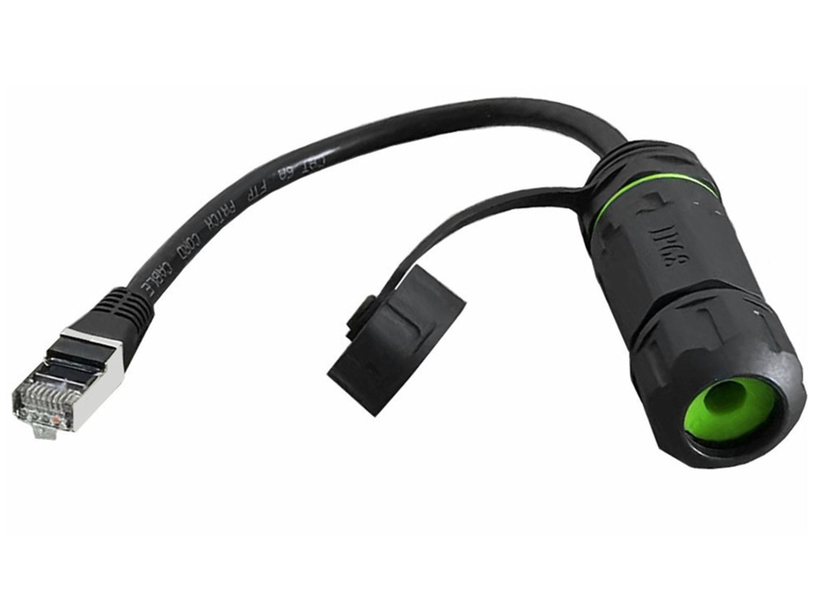 Waterproof RJ45 pass through connector for CCTV and PoE