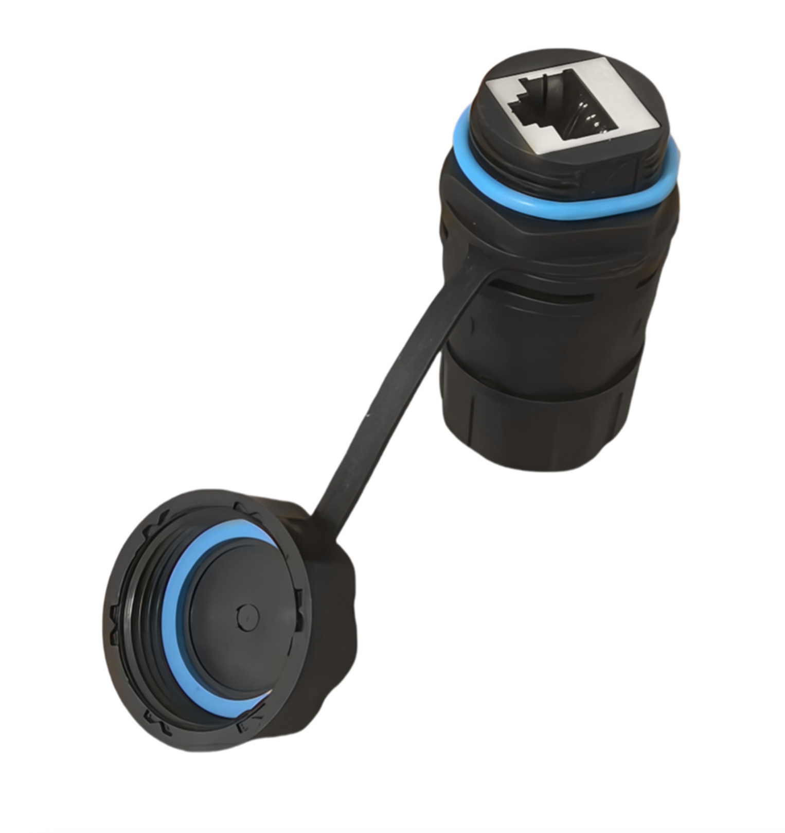 RJ45 IP68 waterproof shielded Ethernet coupler with M23 housing for Cat5 Cat5e Cat6 outdoor LAN connections