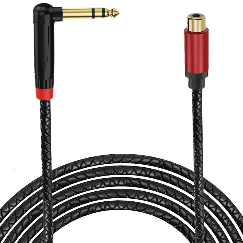 6.35mm TRS to RCA Female Right-Angle Audio Cable