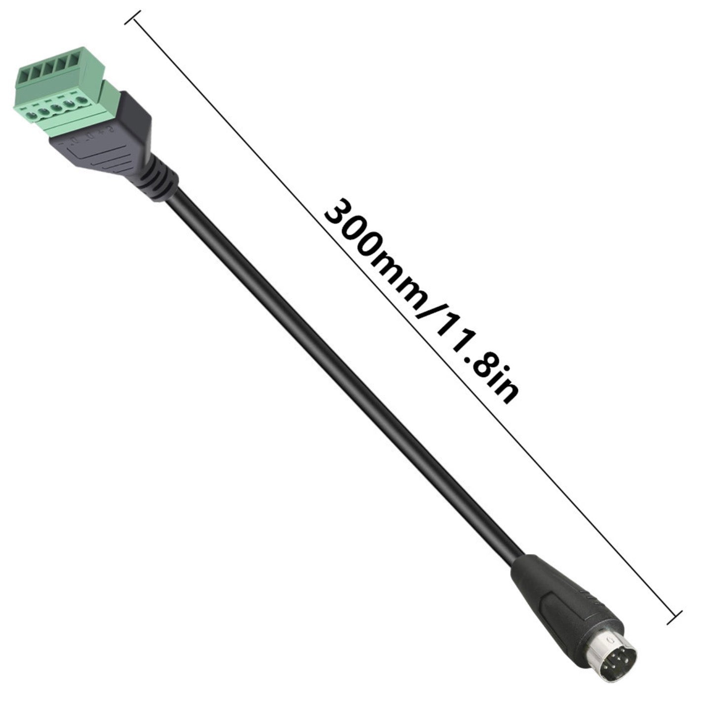 -Video 8-pin Mini-DIN breakout cable with terminal block