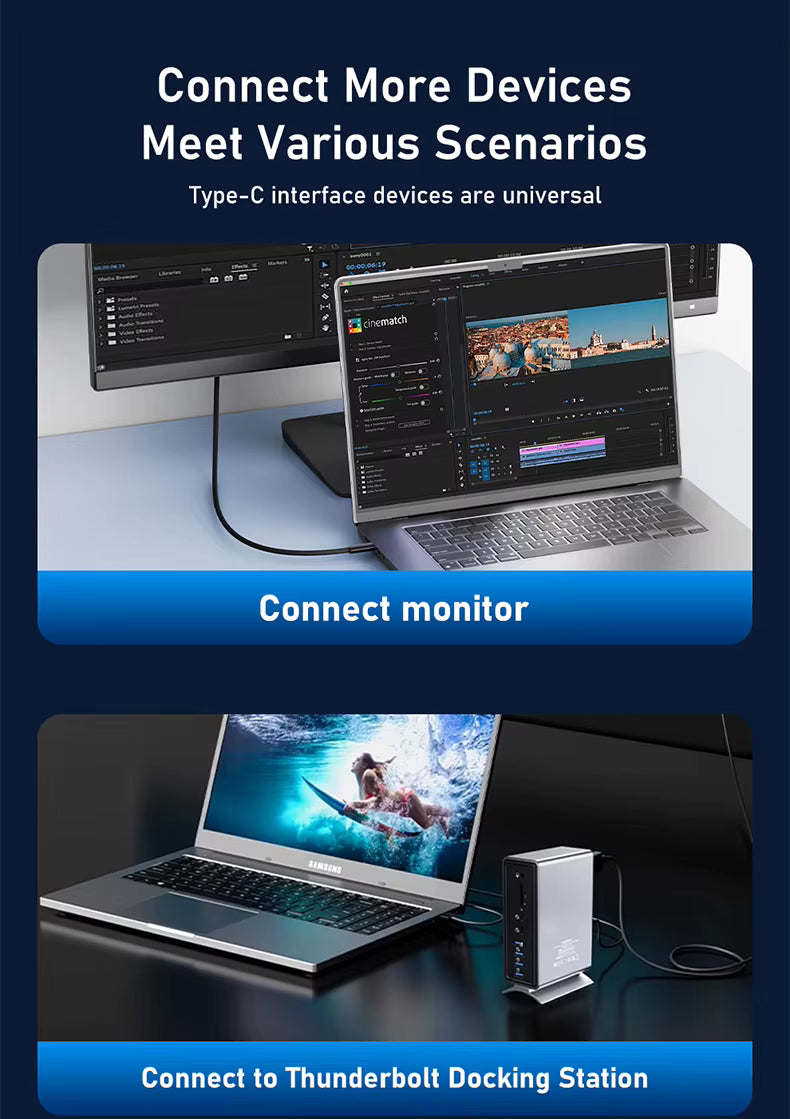 USB-C Thunderbolt 5 cable 120Gbps 240W PD 16K display nylon braided