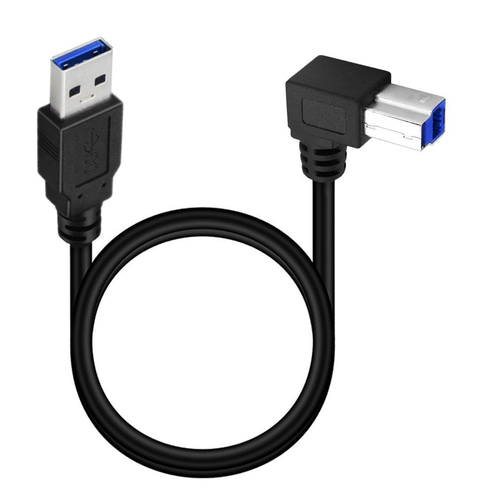 USB 3.0 A Male to B Type Male Angled Cable 0.5m