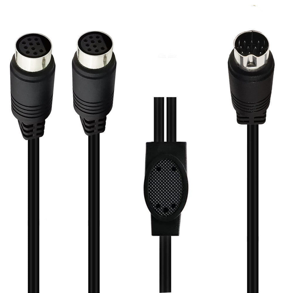 Mini Din 10-Pin Male to Dual Female Y Splitter Audio Cable 0.5m