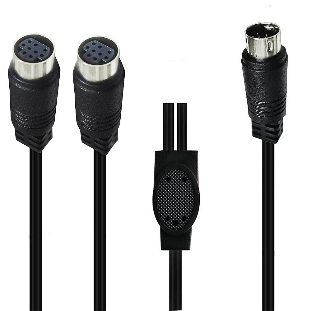 Mini Din 9-Pin Male to Dual Female Y Splitter Audio Cable 0.5m