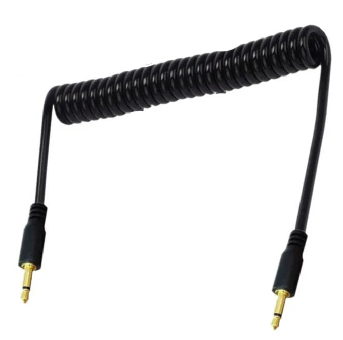 2.5mm 1/8" TS Monaural Mini Mono Audio Jack Male to Male Coiled Cable