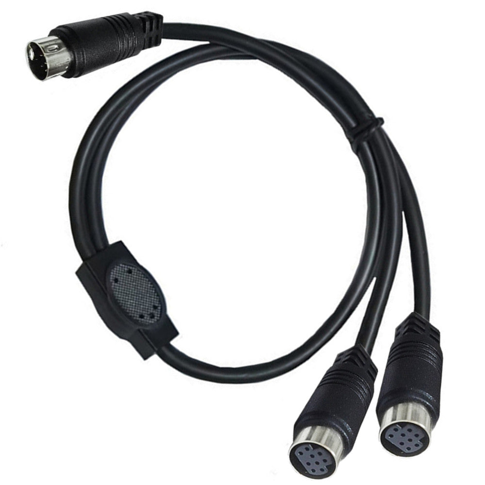 Mini Din 9-Pin Male to Dual Female Y Splitter Audio Cable 0.5m