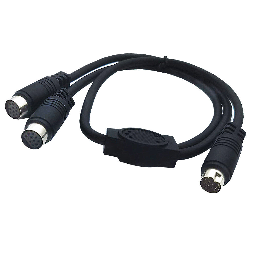 Mini Din 10-Pin Male to Dual Female Y Splitter Audio Cable 0.5m