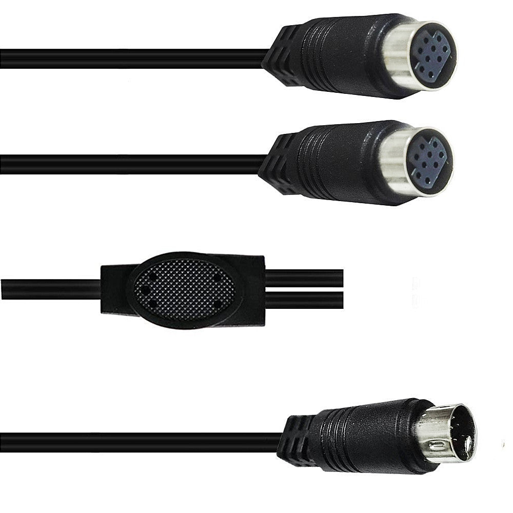 Mini Din 9-Pin Male to Dual Female Y Splitter Audio Cable 0.5m