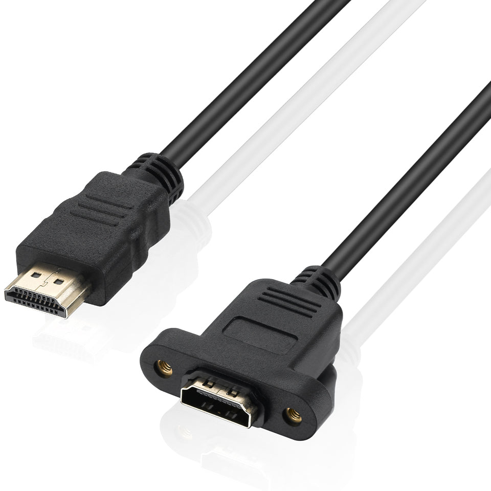 HDMI Male to Female Panel Mount Video Cable