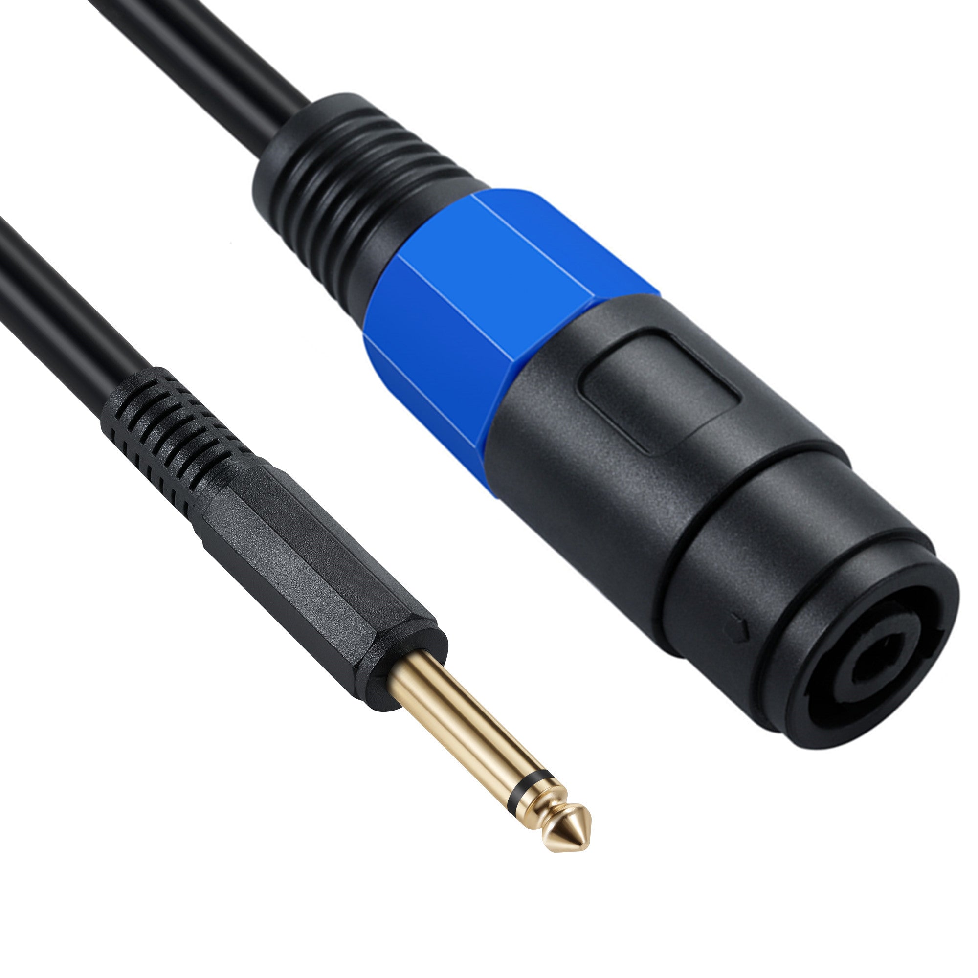 1/4" 6.35mm TS Male Speaker Cable with Twist Lock 0.5m