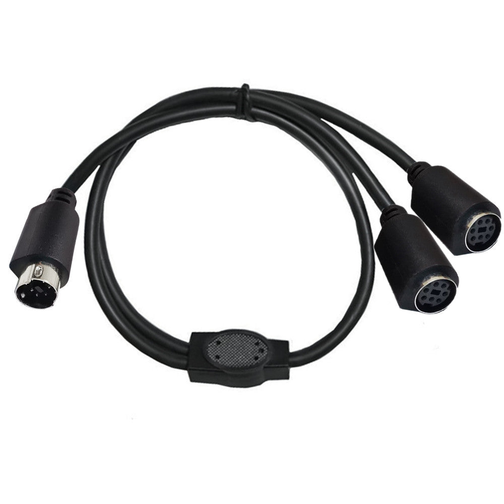 Mini Din 7-Pin Male to Dual Female Y Splitter Audio Cable 0.5m