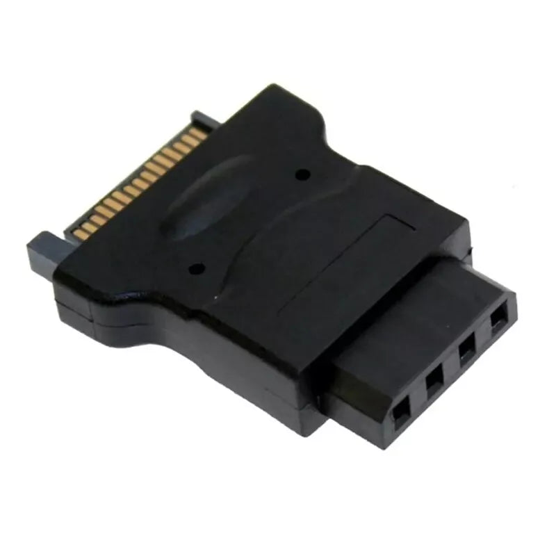Black SATA 15 pin to Molex adapter for PC power supply