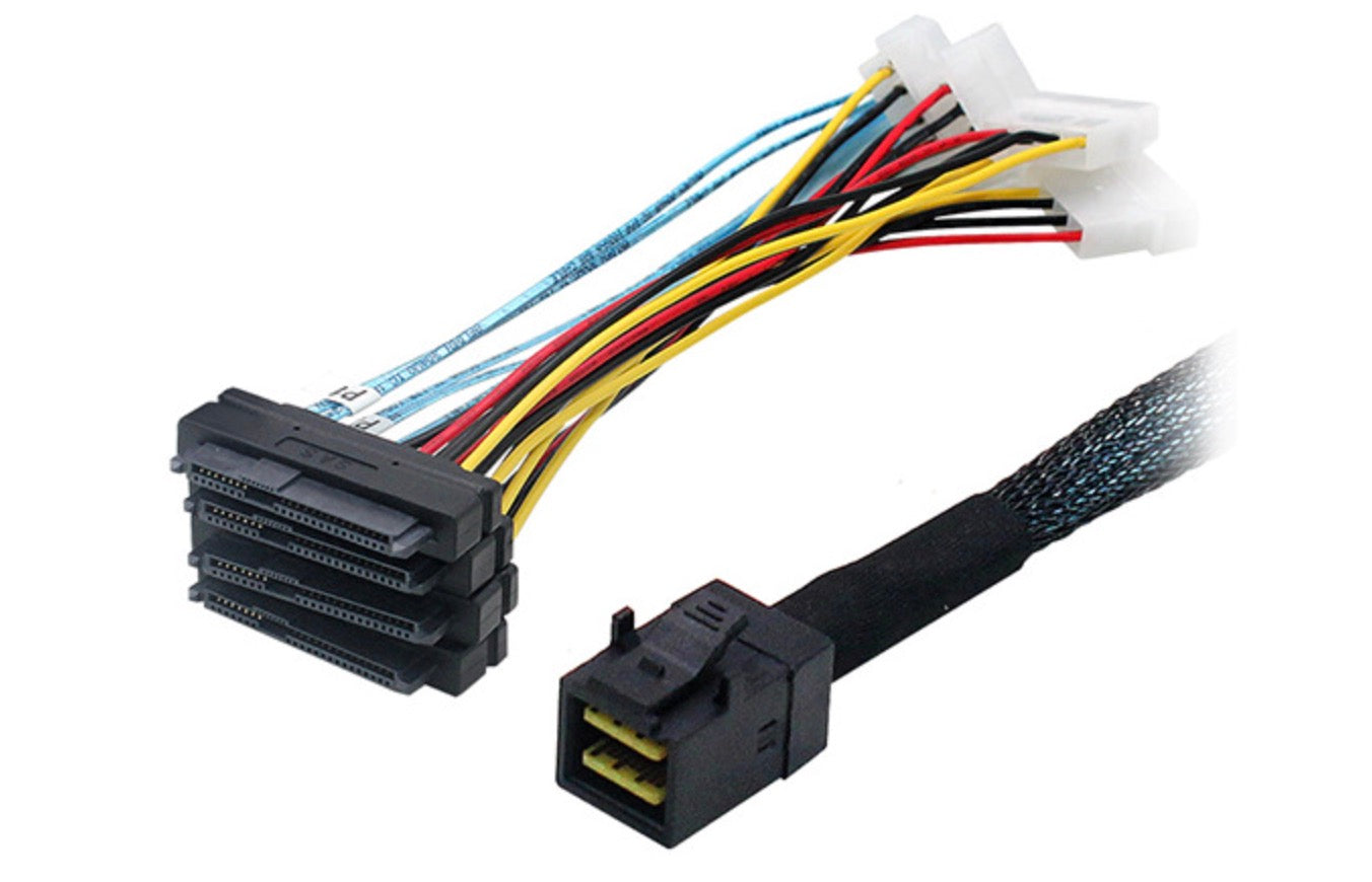 Mini SAS HD 36-pin to four SAS drive connectors with power