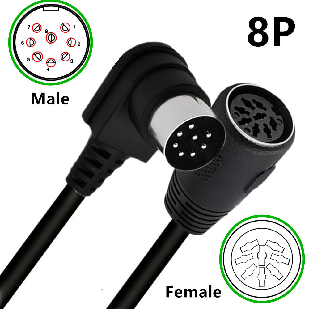 8 Pin Din Male to Female Speaker Audio Cable Compatible with Bang & Olufsen B&O BeoLab PowerLink MK2, Peavey Sanpera Pedal