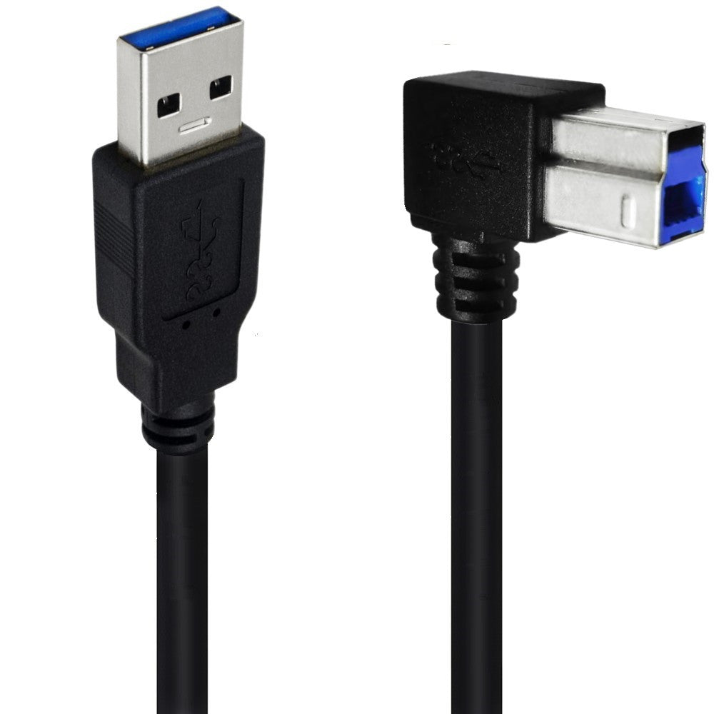 USB 3.0 A Male to B Type Male Angled Cable 0.5m