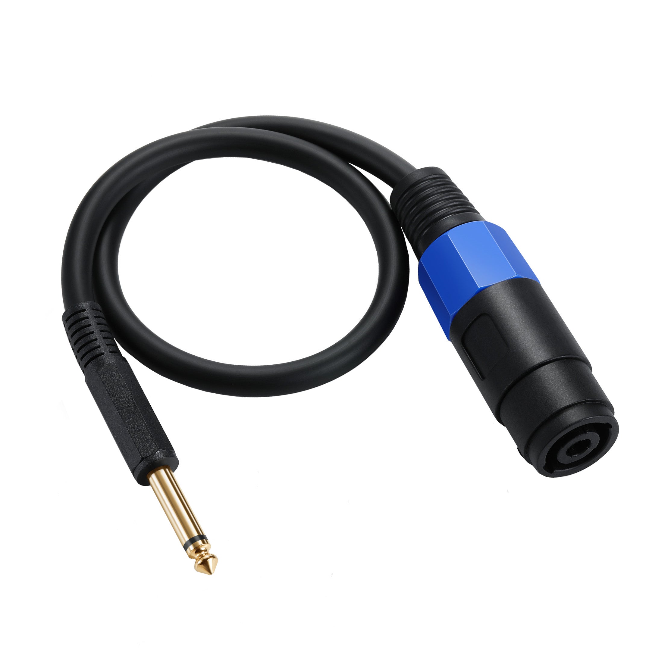 1/4" 6.35mm TS Male Speaker Cable with Twist Lock 0.5m